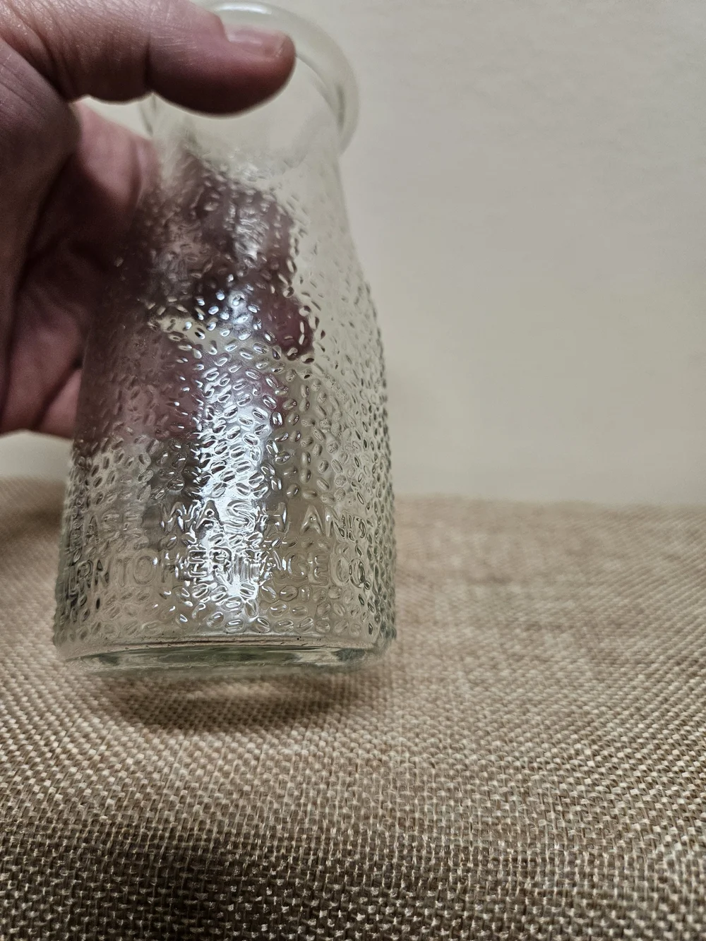 Heritage‎ Company Clear Glass Milk Bottle